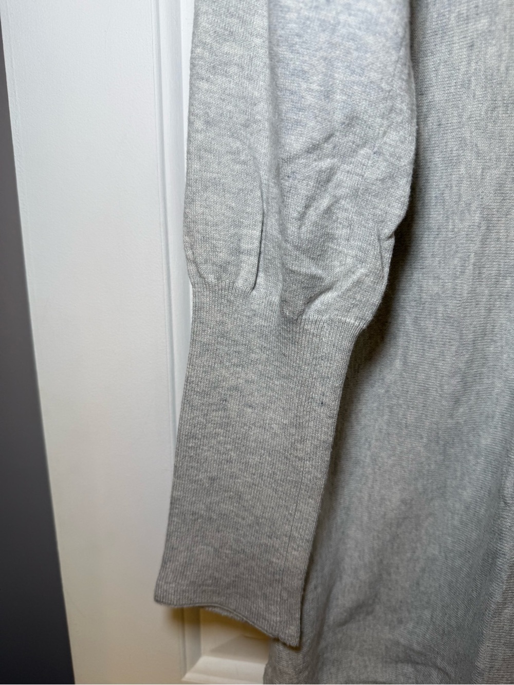 Garnet Hill Gray Heather Kangaroo Pocket Sweater LARGE 100% Organic Cotton - Picture 5 of 11